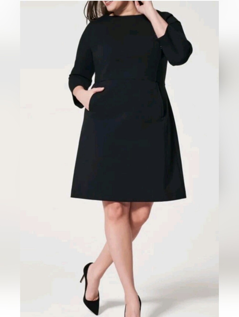 SPANX Black Midi A-Line Dress with Pockets Size 3X